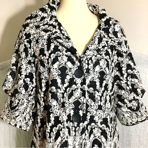 Saint Gil Paris Black & White Print Cardigan Size L - Picture 5 of 14